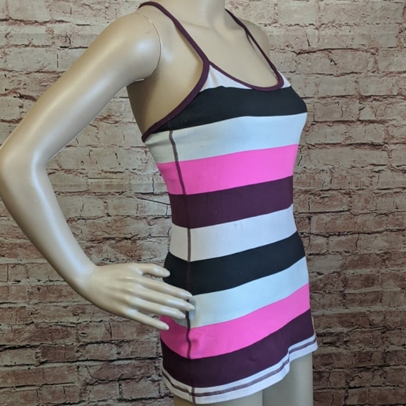 lululemon athletica Tops - Lululemon Stripe Sport Athletic Top Sleeveless